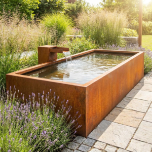 Fontaine en acier corten