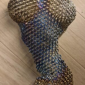 Sculpture contemporaine en écrous d’inox - pièce unique